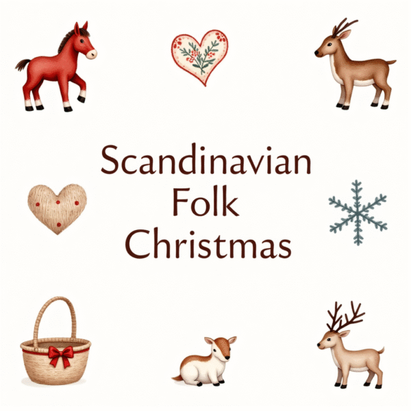 Scandinavian Folk Christmas Clipart Bundle-Free Download